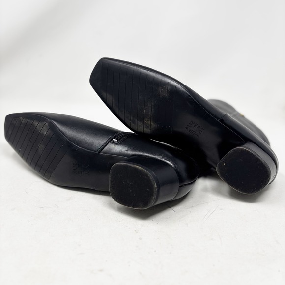 Naturalizer Black Leather Square Toe Block Heel Ankle Boots Women's Size 12M - Picture 4 of 10